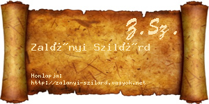 Zalányi Szilárd névjegykártya